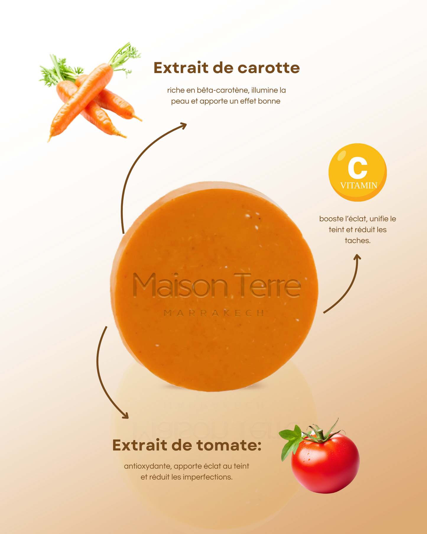 Savon visage carotte tomate et vitamine C