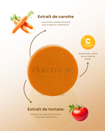 Savon visage carotte tomate et vitamine C
